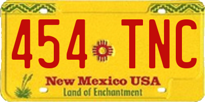 NM license plate 454TNC