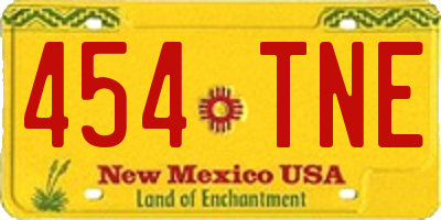 NM license plate 454TNE