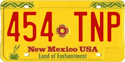NM license plate 454TNP