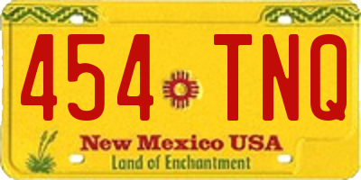 NM license plate 454TNQ