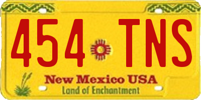NM license plate 454TNS