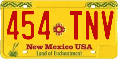 NM license plate 454TNV