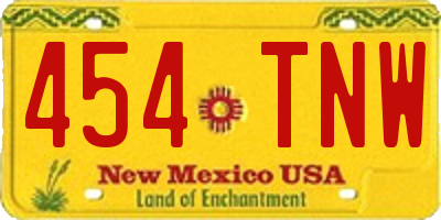 NM license plate 454TNW