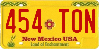 NM license plate 454TON