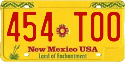 NM license plate 454TOO