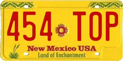 NM license plate 454TOP