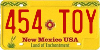 NM license plate 454TOY