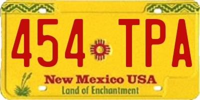 NM license plate 454TPA