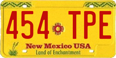 NM license plate 454TPE