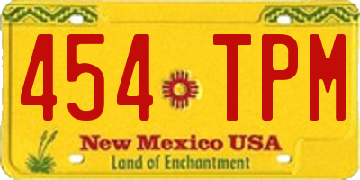 NM license plate 454TPM
