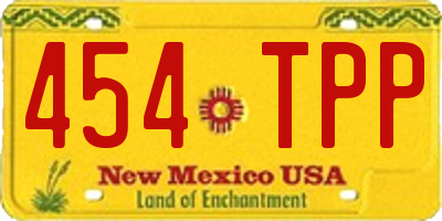 NM license plate 454TPP