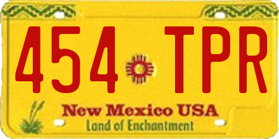 NM license plate 454TPR