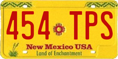 NM license plate 454TPS