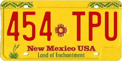 NM license plate 454TPU