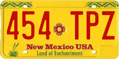 NM license plate 454TPZ