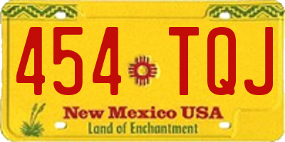 NM license plate 454TQJ