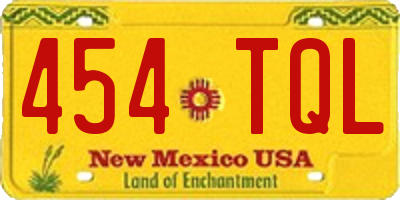 NM license plate 454TQL