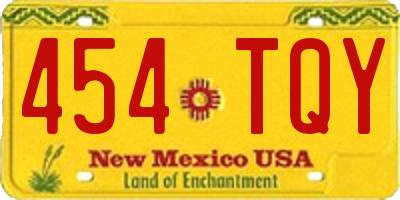 NM license plate 454TQY