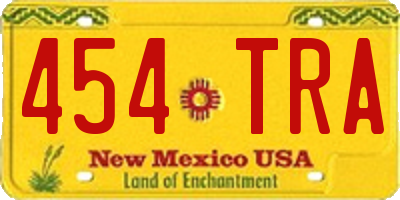 NM license plate 454TRA