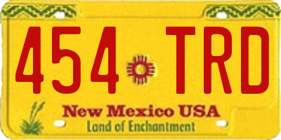 NM license plate 454TRD