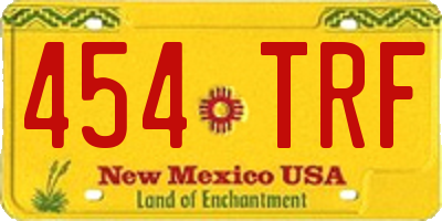 NM license plate 454TRF