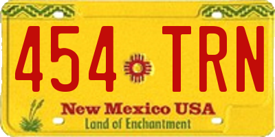 NM license plate 454TRN
