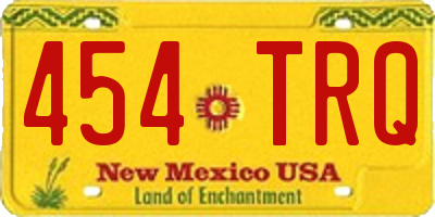 NM license plate 454TRQ