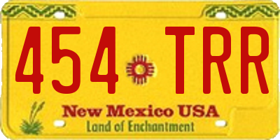 NM license plate 454TRR