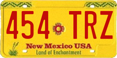 NM license plate 454TRZ