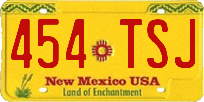 NM license plate 454TSJ