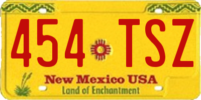 NM license plate 454TSZ
