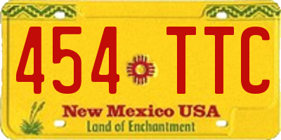 NM license plate 454TTC