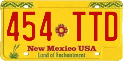 NM license plate 454TTD
