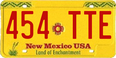 NM license plate 454TTE