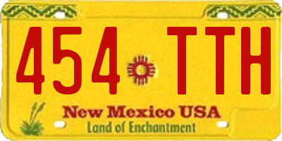 NM license plate 454TTH