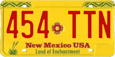 NM license plate 454TTN