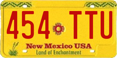 NM license plate 454TTU