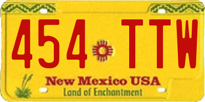 NM license plate 454TTW