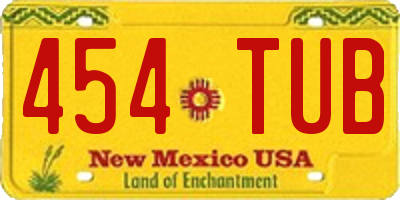 NM license plate 454TUB