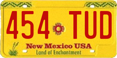 NM license plate 454TUD