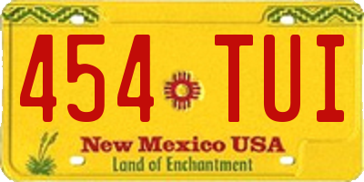 NM license plate 454TUI