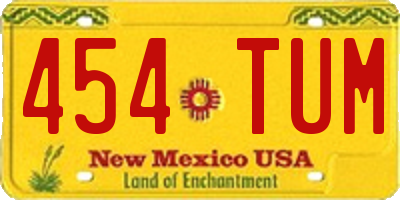 NM license plate 454TUM