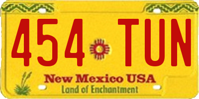 NM license plate 454TUN