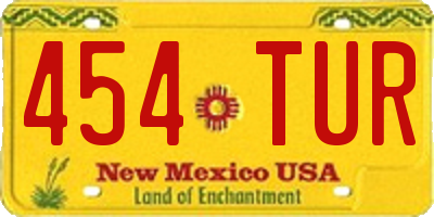 NM license plate 454TUR