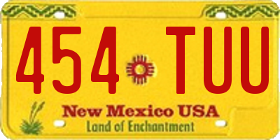 NM license plate 454TUU