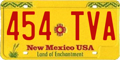 NM license plate 454TVA