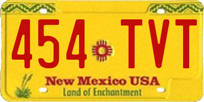 NM license plate 454TVT