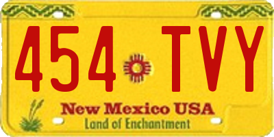 NM license plate 454TVY