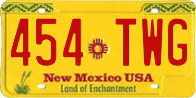 NM license plate 454TWG
