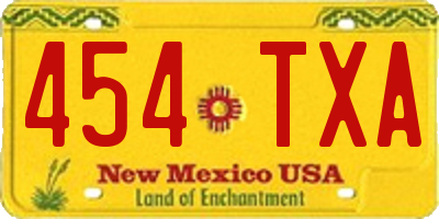 NM license plate 454TXA
